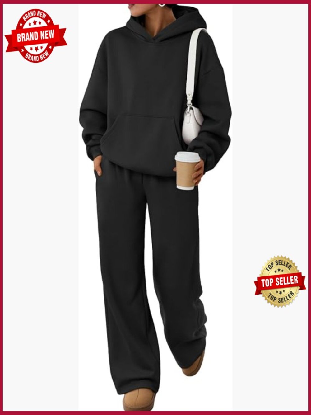 2 Piece Lounge Sweat Set Oversized Hoodie & Wide Leg Pants